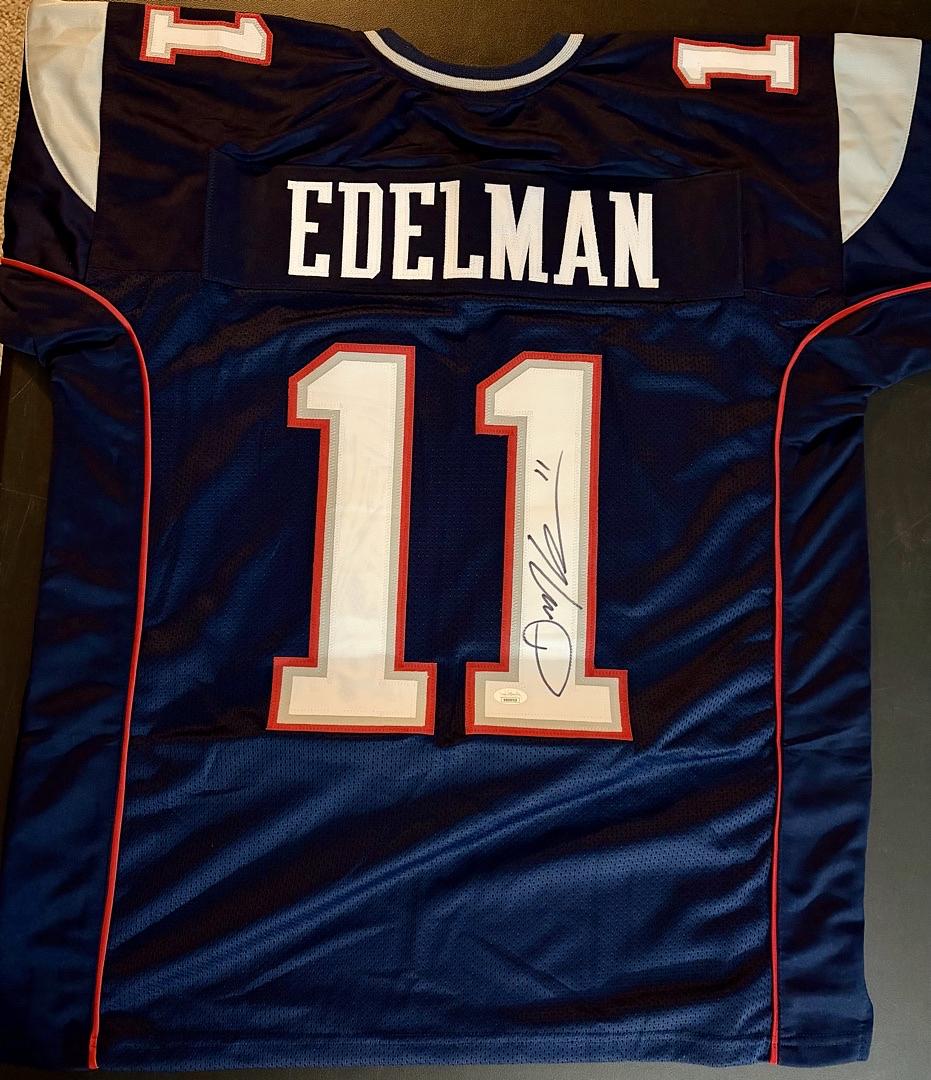 Julian Edelman Signed Blue Patriots Jersey - JSA COA